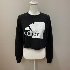 Adidas/Dior Graphic Cropped Sweatshirt
